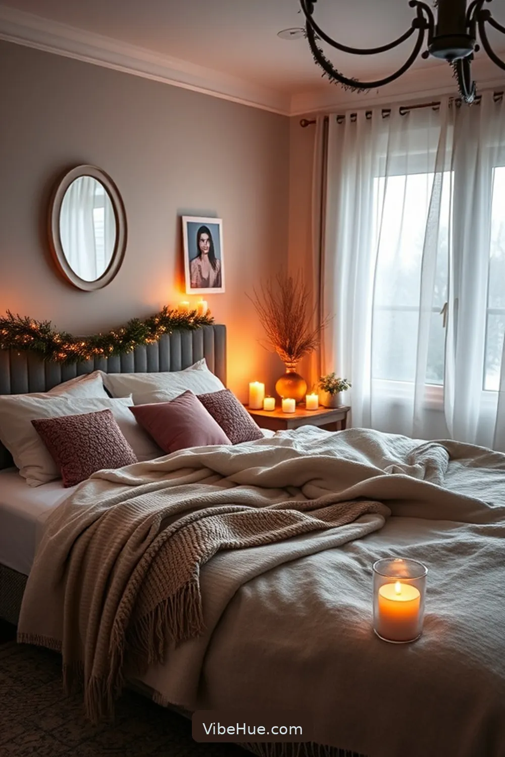 Create a Cozy Holiday Bedroom in Scandinavian Style 13 Use Decorative Candles for Create a Cozy Holiday Bedroom in Scandinavian Style