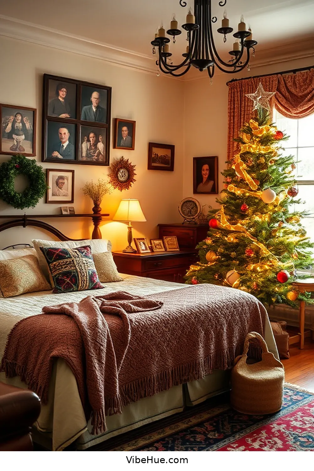 Add Personal Touches With Cherished Items for Create a Cozy Holiday Bedroom in Traditional Style