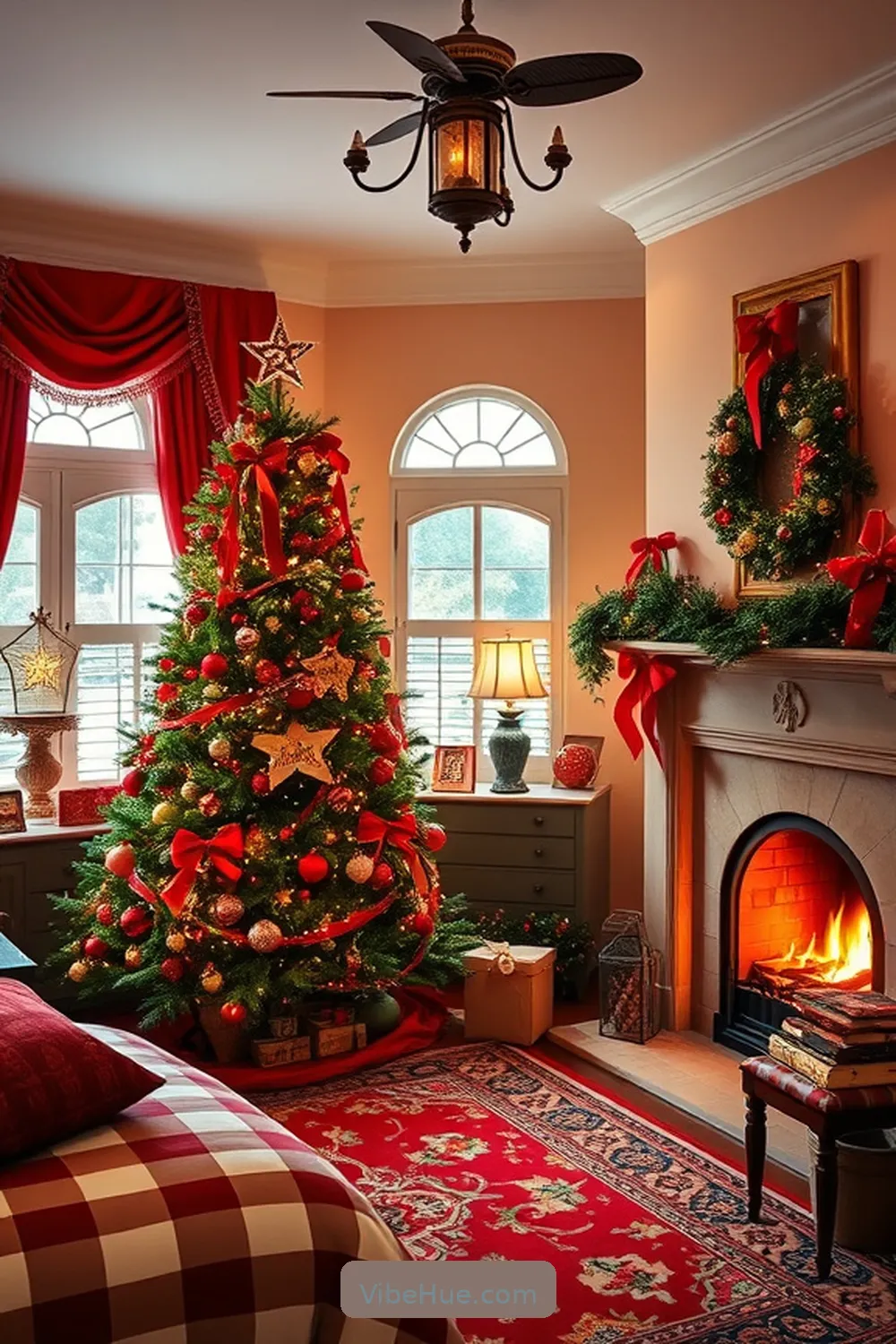 Incorporate Traditional Holiday Decor for Create a Cozy Holiday Bedroom in Traditional Style