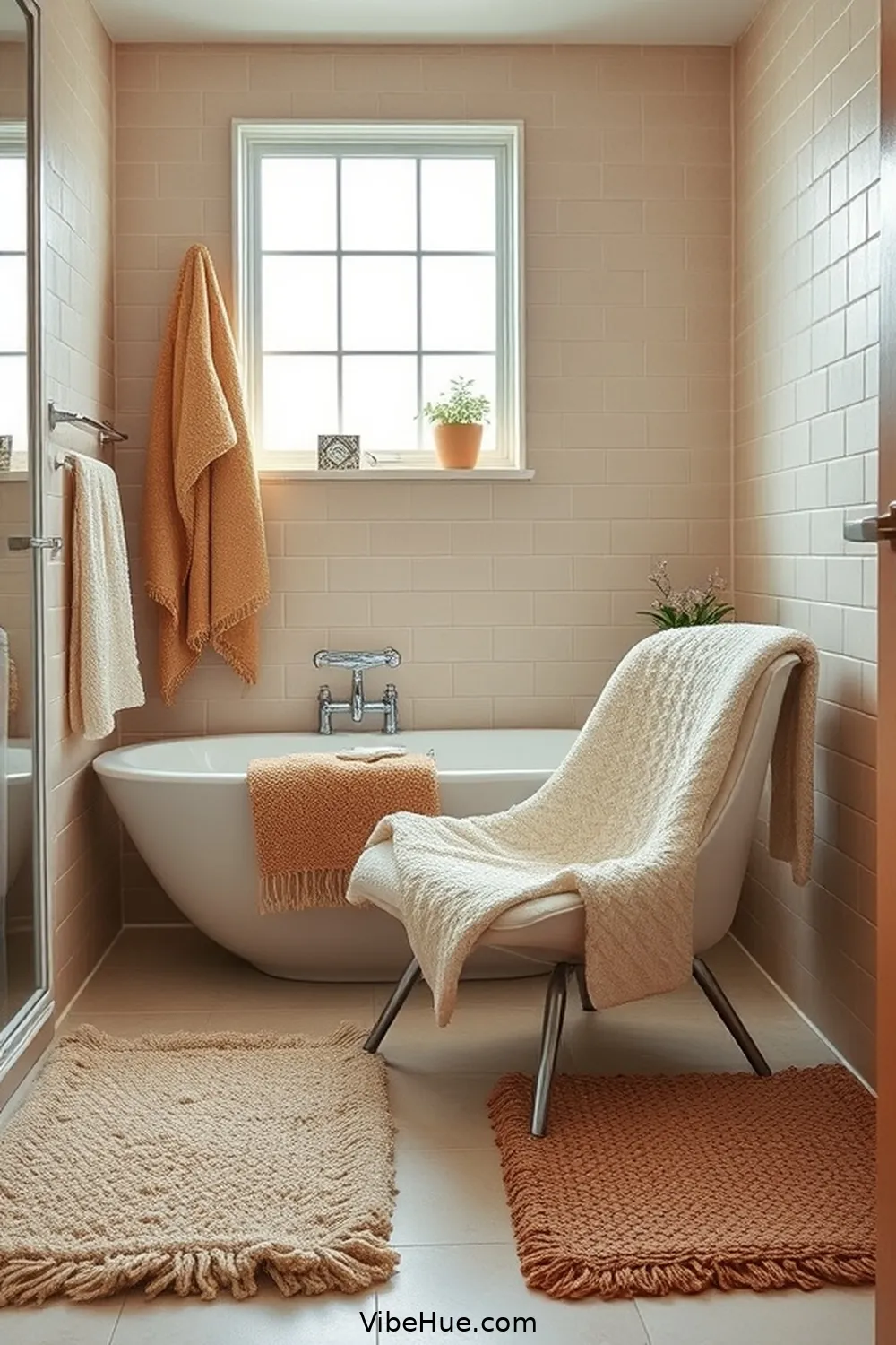 Create a Cozy Winter Bathroom in Mid-Century Modern Style 3 Incorporate Soft Textiles for Create a Cozy Winter Bathroom in Mid-Century Modern Style