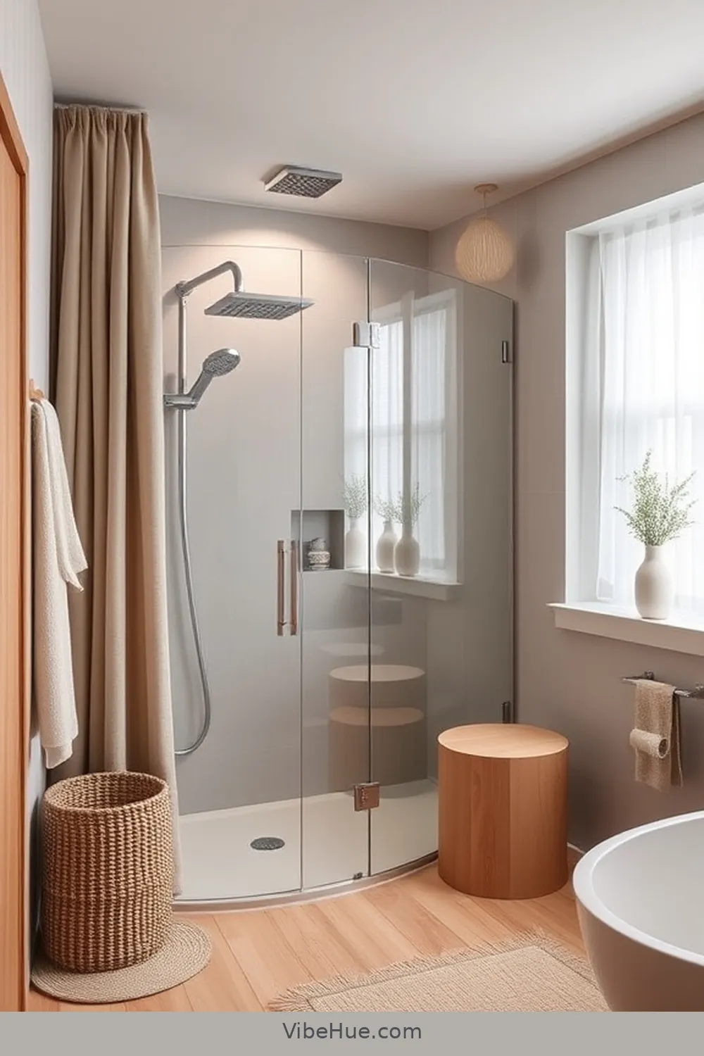 Create a Soothing Shower Experience for Create a Cozy Winter Bathroom in Scandinavian Style