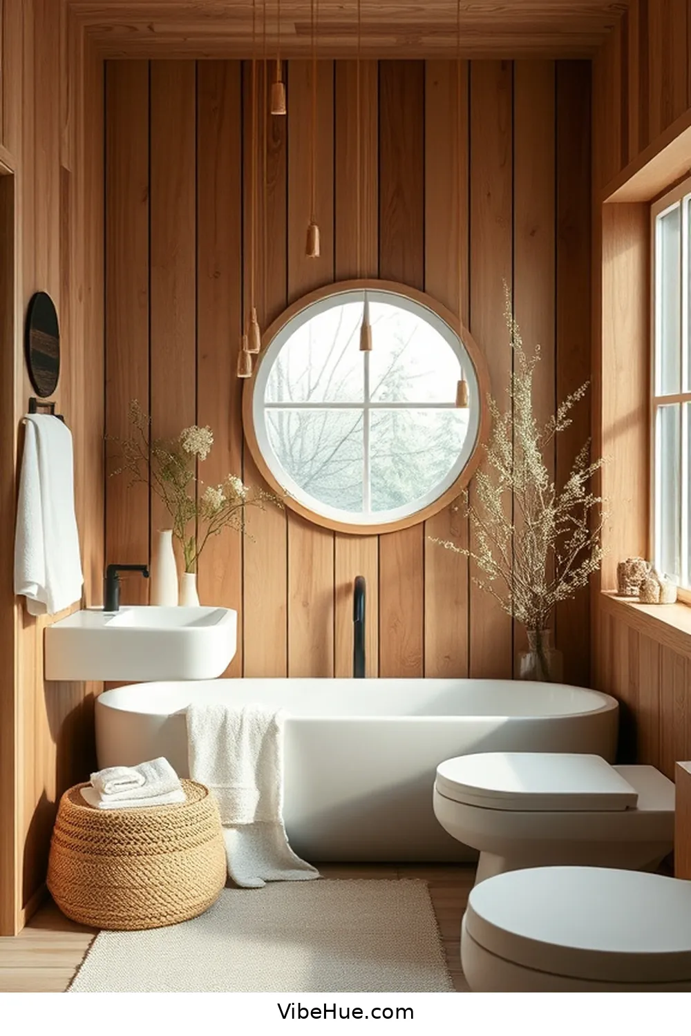 Embrace Neutral Color Palettes for Create a Cozy Winter Bathroom in Scandinavian Style