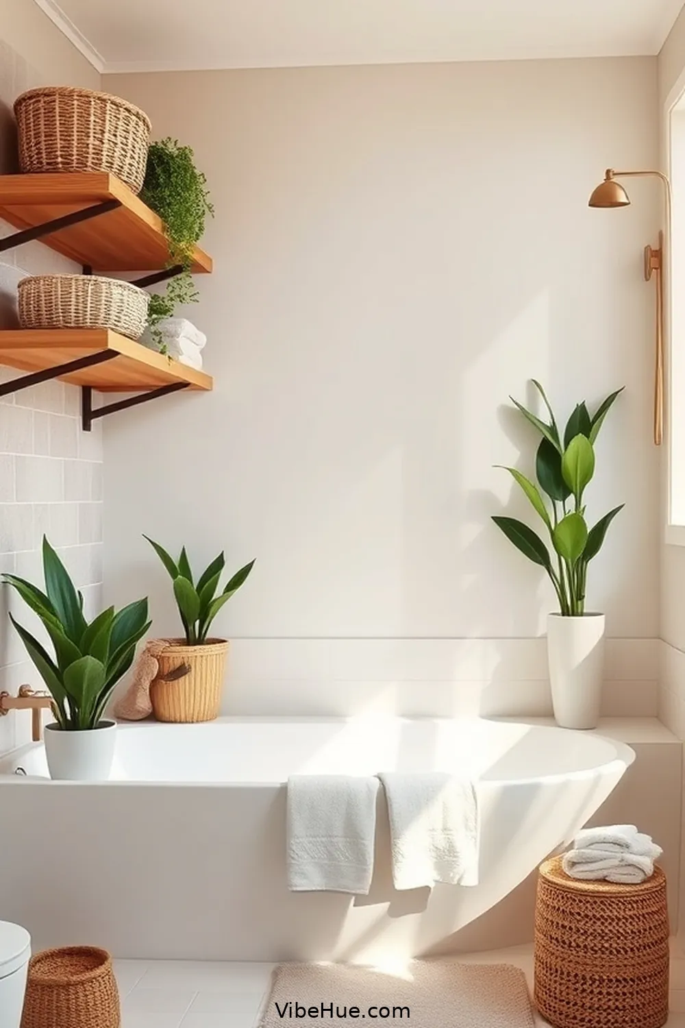 Use Functional Storage Solutions for Create a Cozy Winter Bathroom in Scandinavian Style