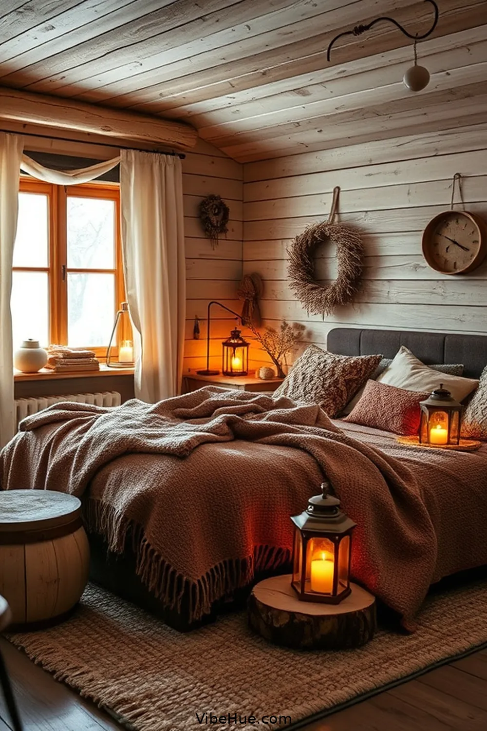 Choose a Warm Color Palette for Create a Cozy Winter Bedroom With Rustic Style