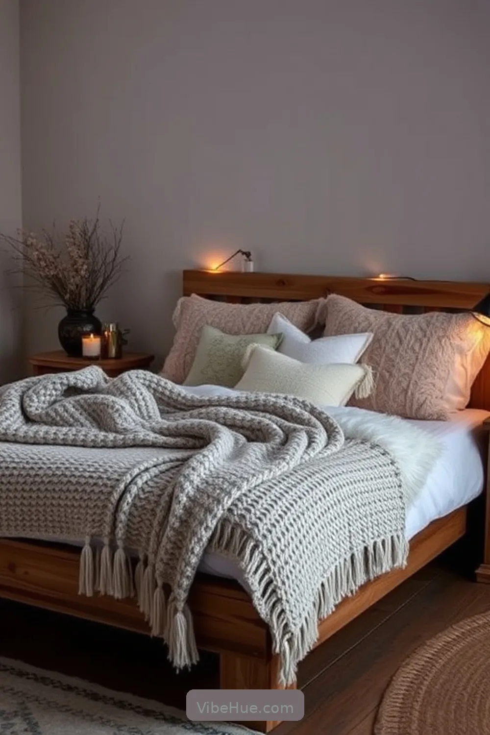 Layer Textiles for Maximum Comfort for Create a Cozy Winter Bedroom With Rustic Style