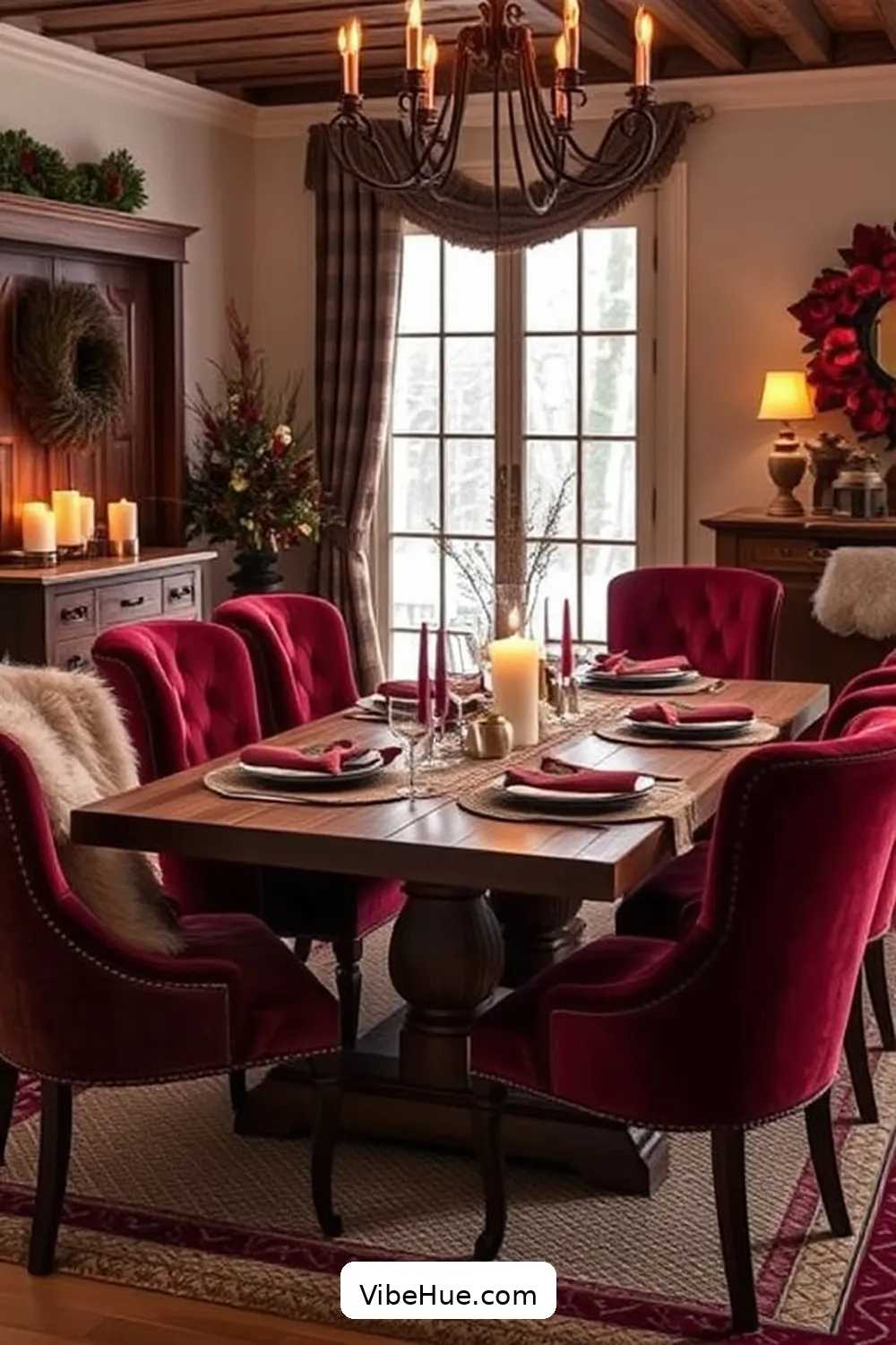 Incorporate Rich Textures for Create a Cozy Winter Dining Room in Traditional Style