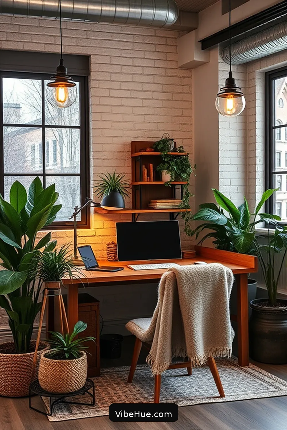 Create a Cozy Winter Home Office With Industrial Style 3 Incorporate Warm Lighting to Elevate Ambiance for Create a Cozy Winter Home Office With Industrial Style