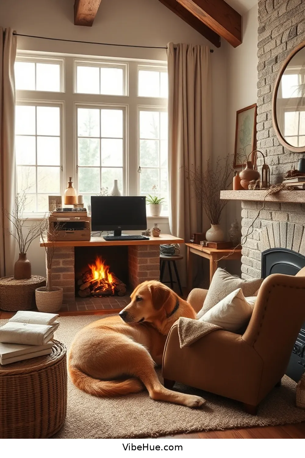 Create a Cozy Winter Home Office in Modern Farmhouse Style 2 Embrace a Warm Color Palette for Create a Cozy Winter Home Office in Modern Farmhouse Style