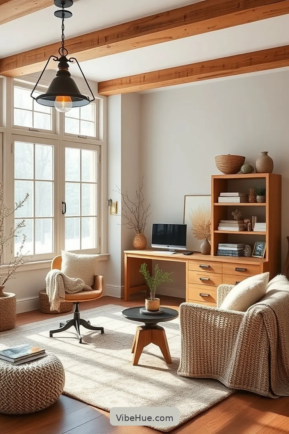 Create a Cozy Winter Home Office in Modern Farmhouse Style 5 Optimize Lighting With Farmhouse Fixtures for Create a Cozy Winter Home Office in Modern Farmhouse Style