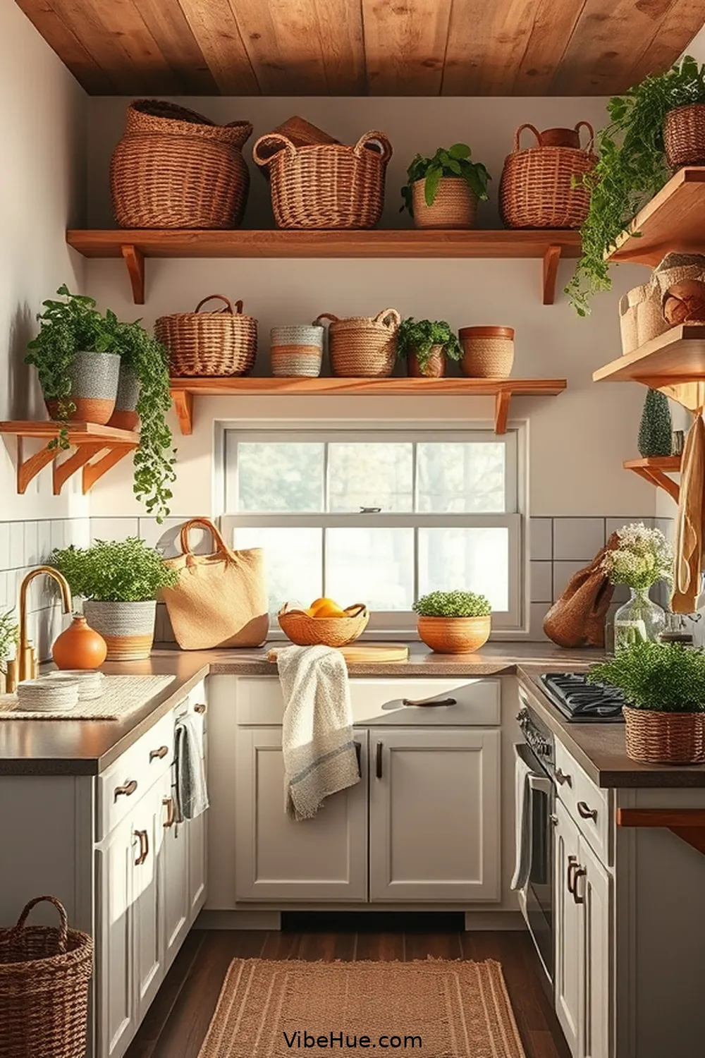 Incorporate Natural Elements for Create a Cozy Winter Kitchen in Bohemian Style