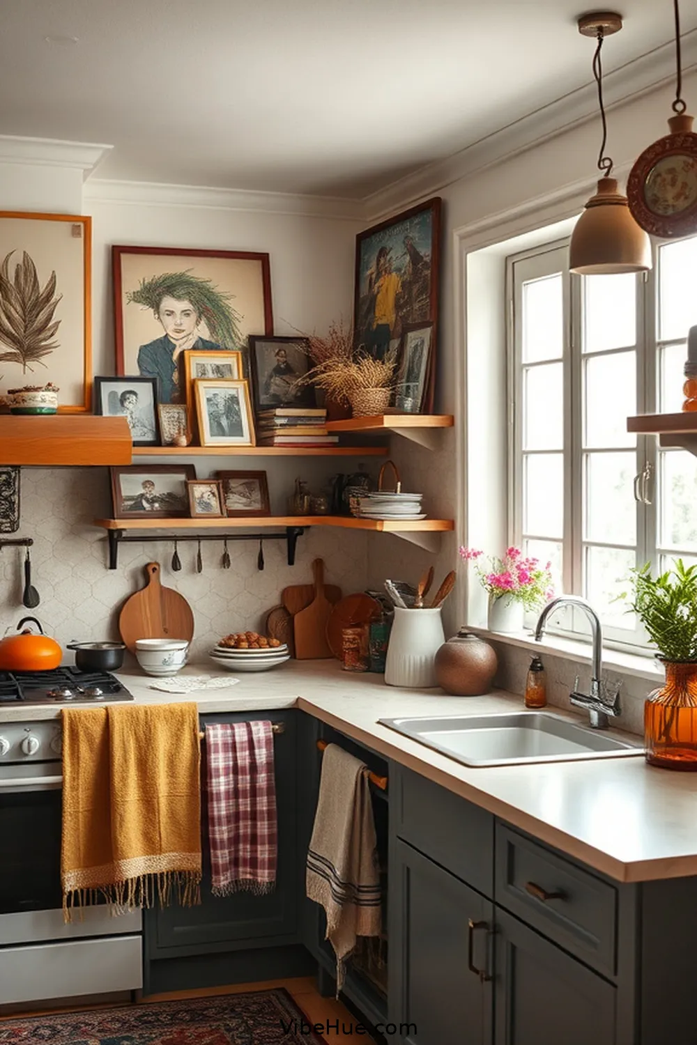 Personalize With Artwork and Photos for Create a Cozy Winter Kitchen in Bohemian Style