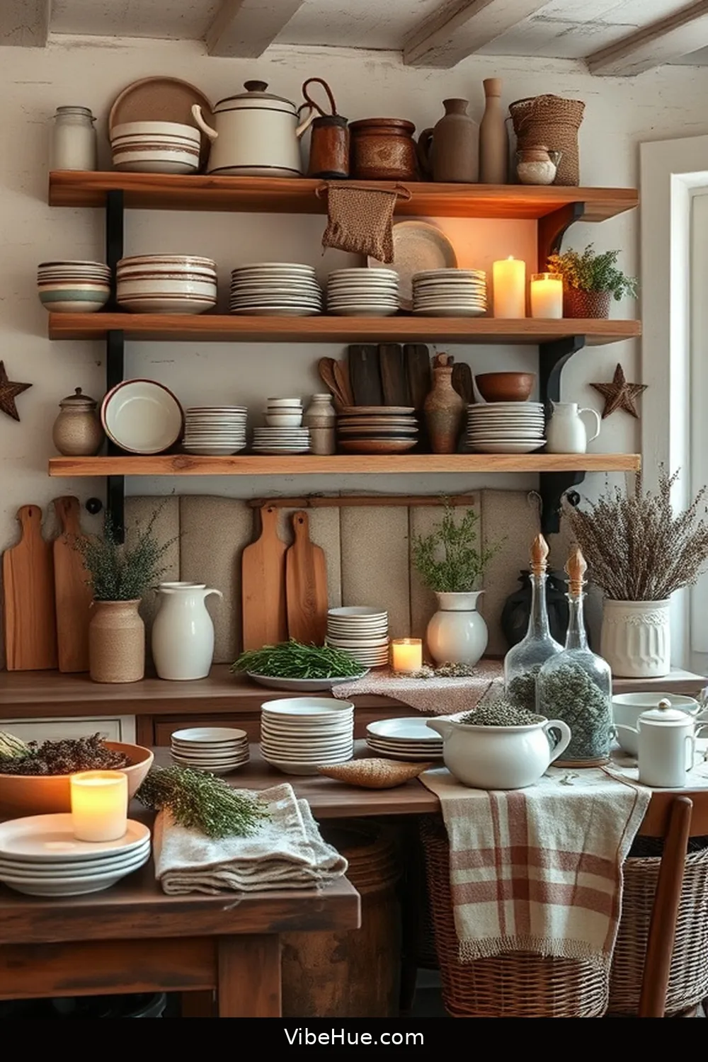 Use Vintage and Handmade Items for Create a Cozy Winter Kitchen in Bohemian Style