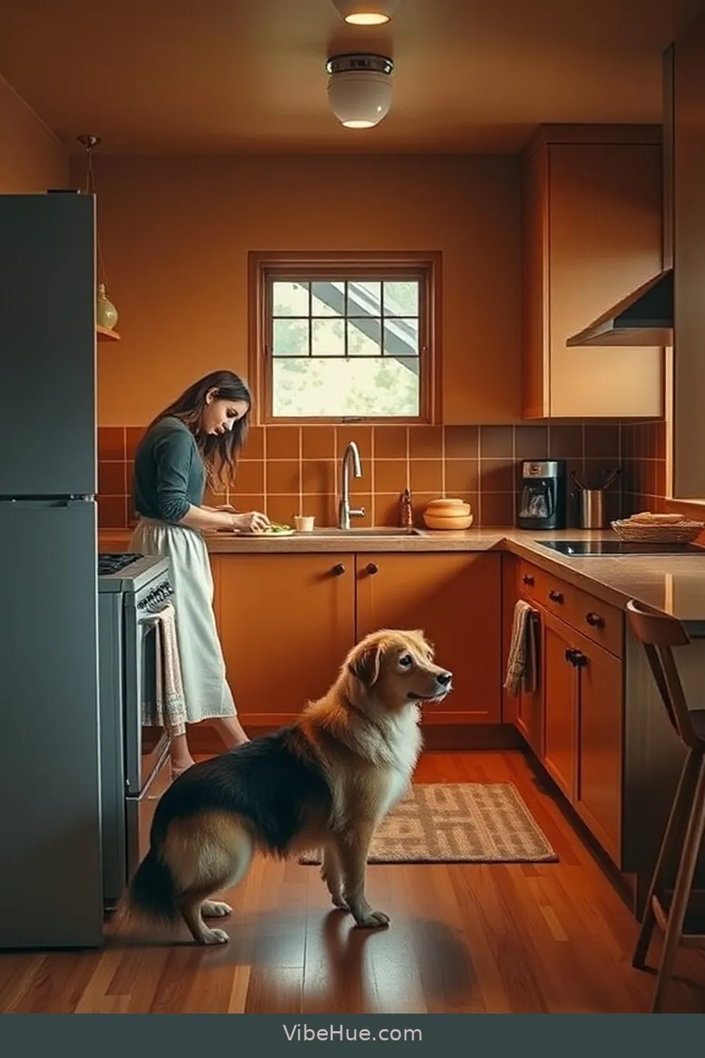 Embrace Warm Color Palettes for Create a Cozy Winter Kitchen in Mid-Century Modern Style