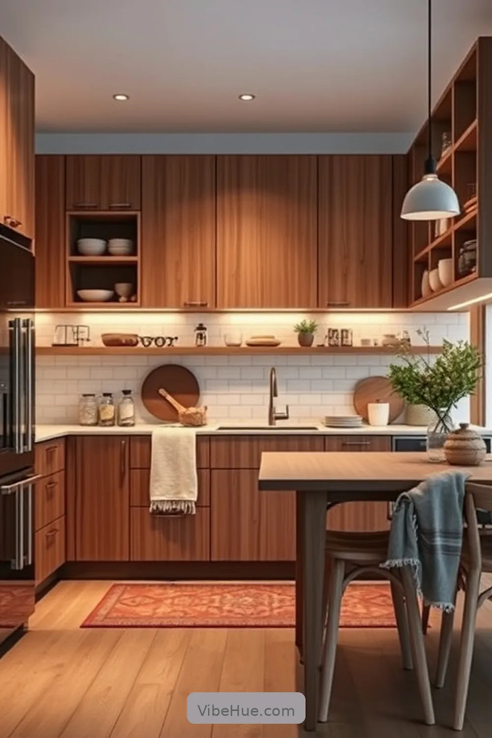 Enhance Functionality With Smart Storage for Create a Cozy Winter Kitchen in Mid-Century Modern Style