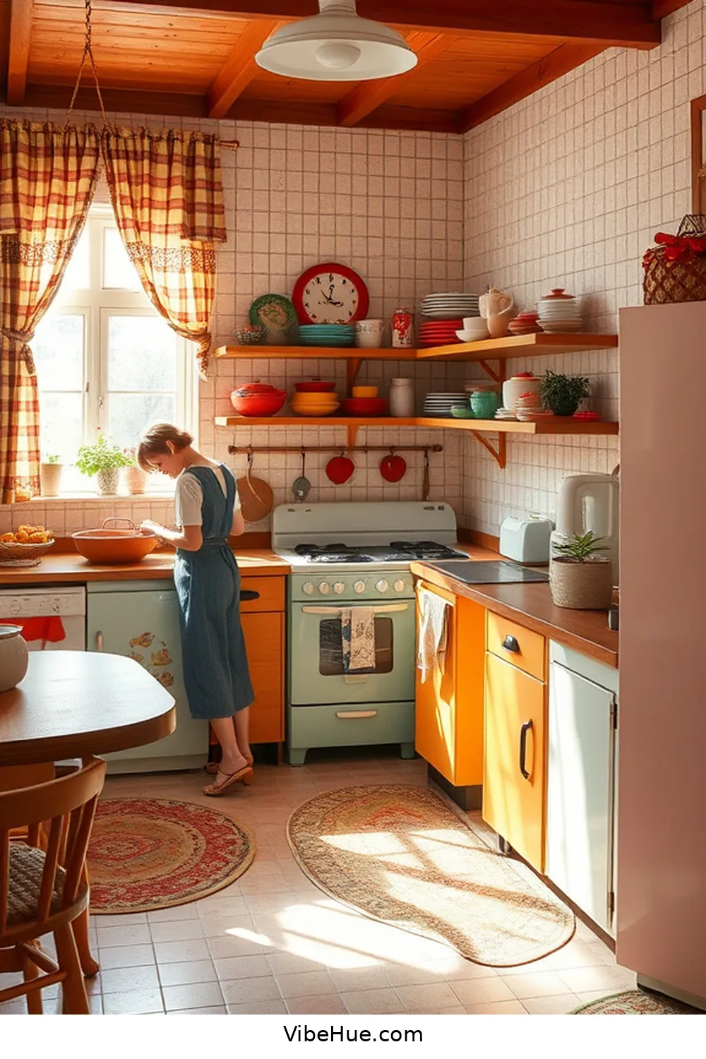 Showcase Vintage Accents for Create a Cozy Winter Kitchen in Mid-Century Modern Style