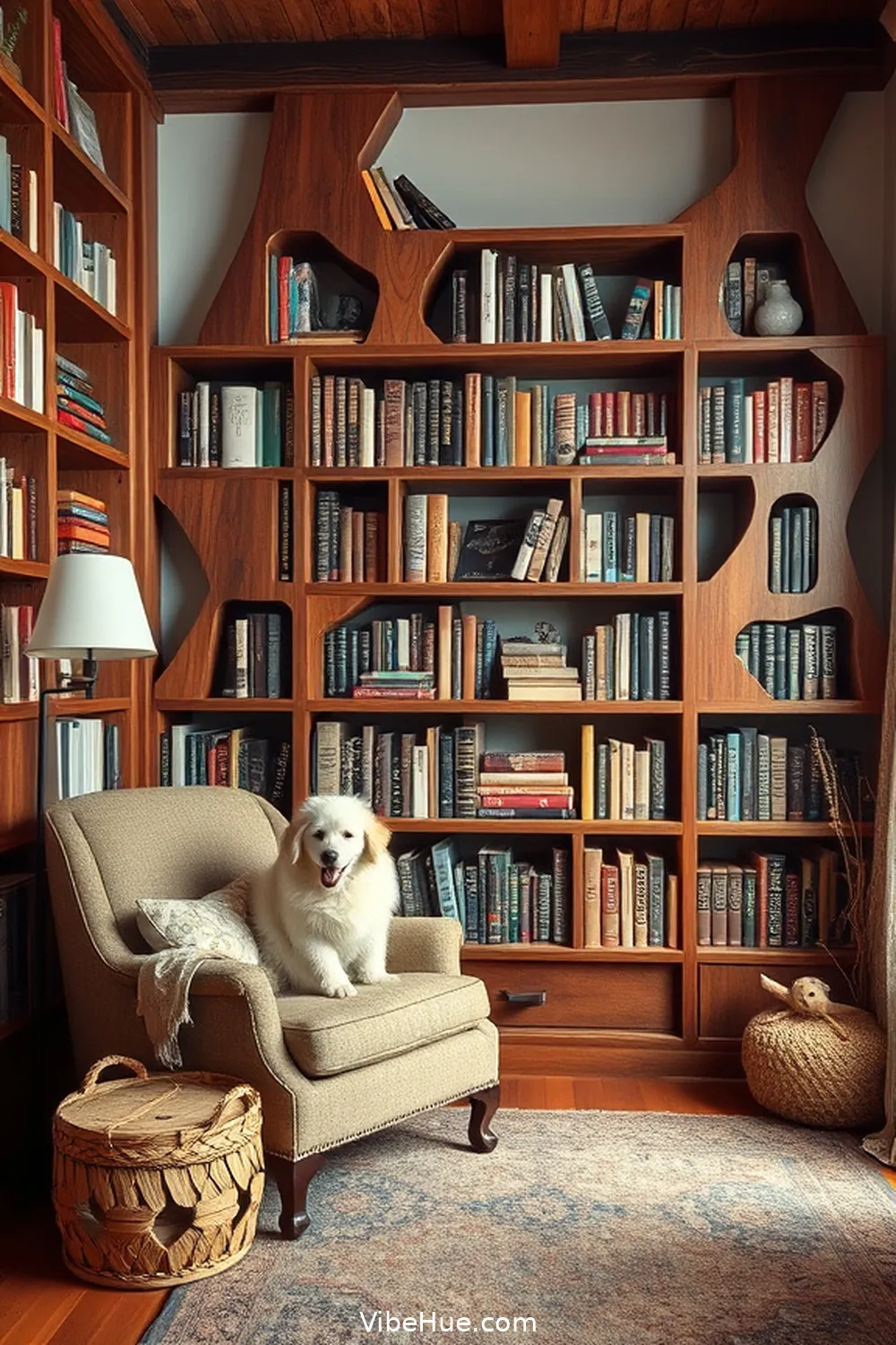 Incorporating Bookshelves With Character for Create a Cozy Winter Library With Industrial Style