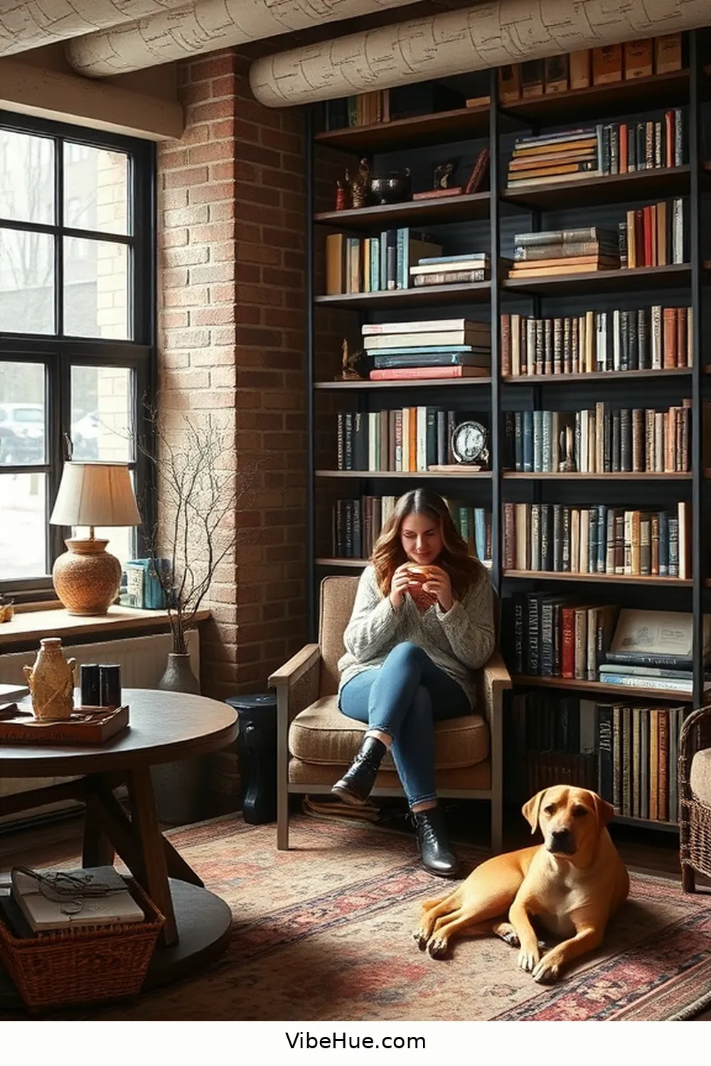 Selecting Industrial-Style Furniture for Create a Cozy Winter Library With Industrial Style