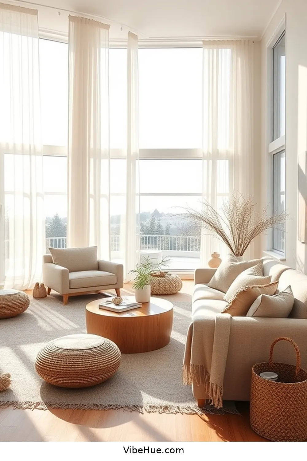 Maximize Natural Light for Create a Cozy Winter Living Room With Coastal Style