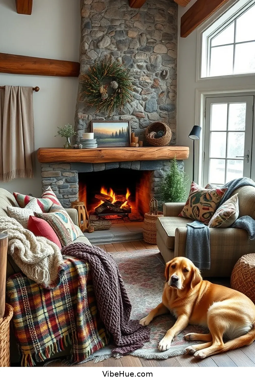 Create a Cozy Winter Living Room in Rustic Style 4 Layer up With Textiles for Create a Cozy Winter Living Room in Rustic Style