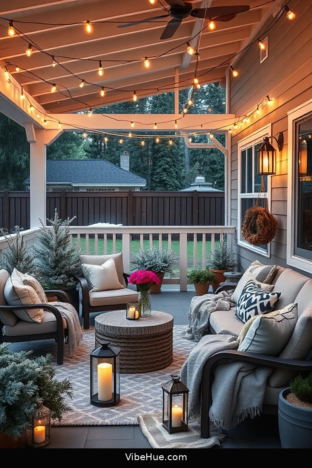 Create a Cozy Winter Outdoor Patio in Modern Farmhouse Style 7 Use Ambient Lighting for Create a Cozy Winter Outdoor Patio in Modern Farmhouse Style