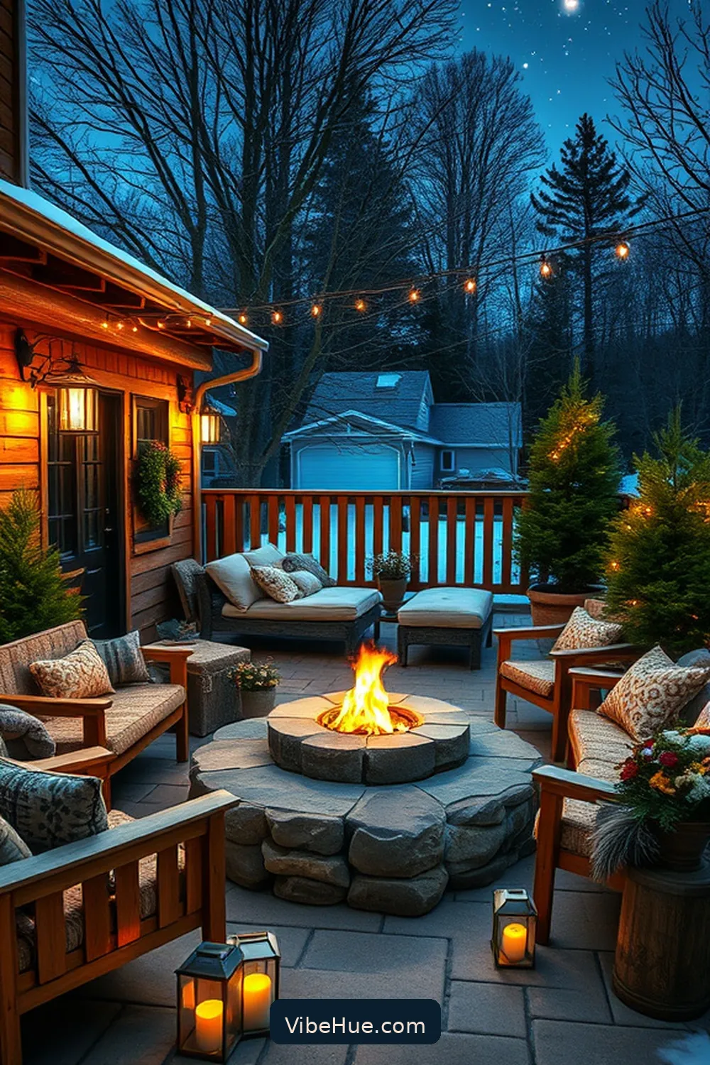 Embrace Natural Materials for Create a Cozy Winter Outdoor Patio in Rustic Style