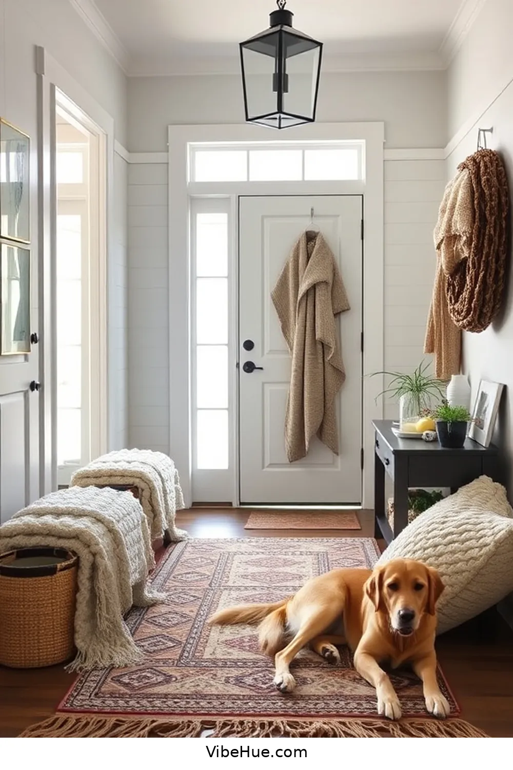 Cozy Textiles for Warmth for Create a Fall Entryway in Modern Farmhouse Style