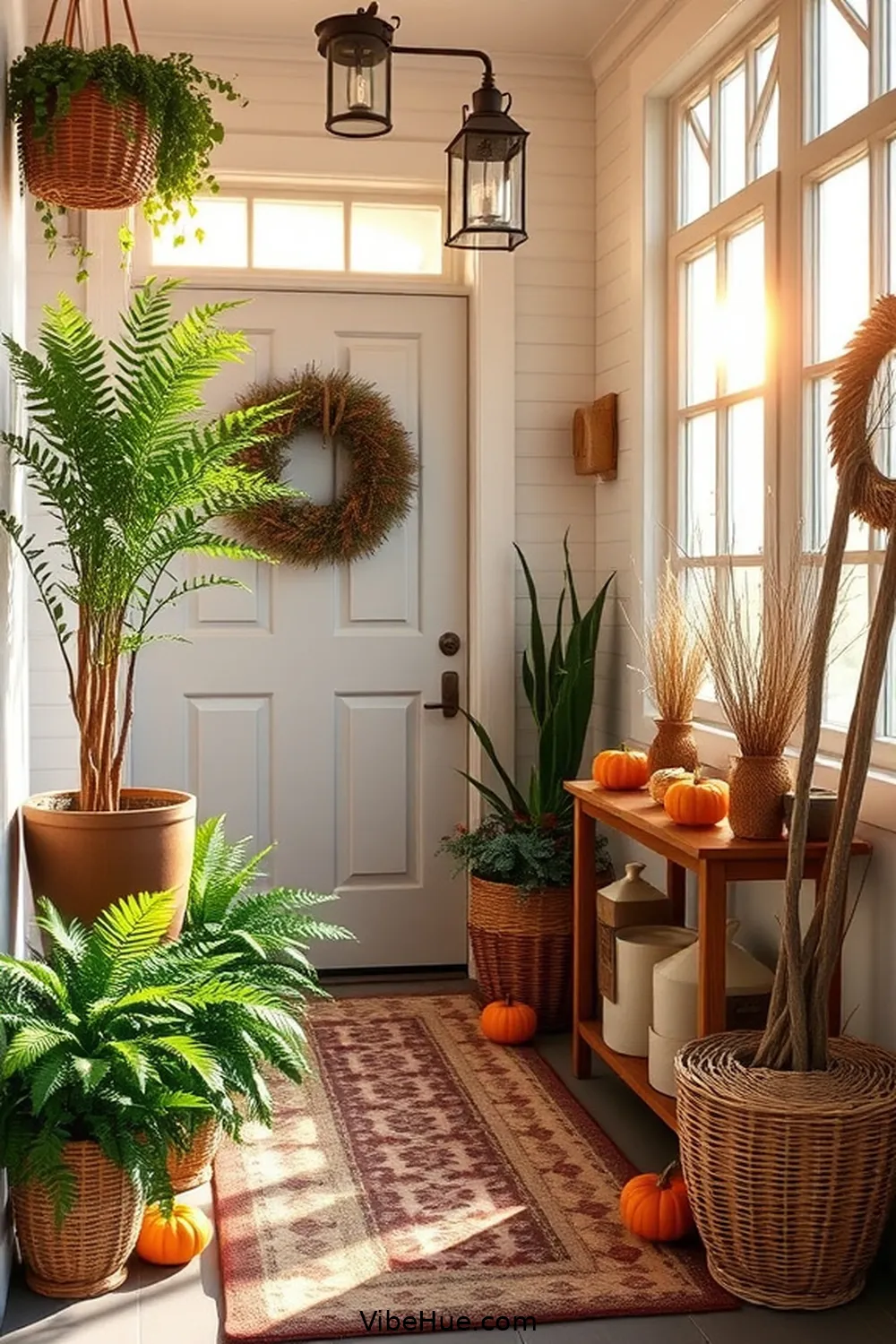 Incorporate Natural Elements for Create a Fall Entryway in Modern Farmhouse Style