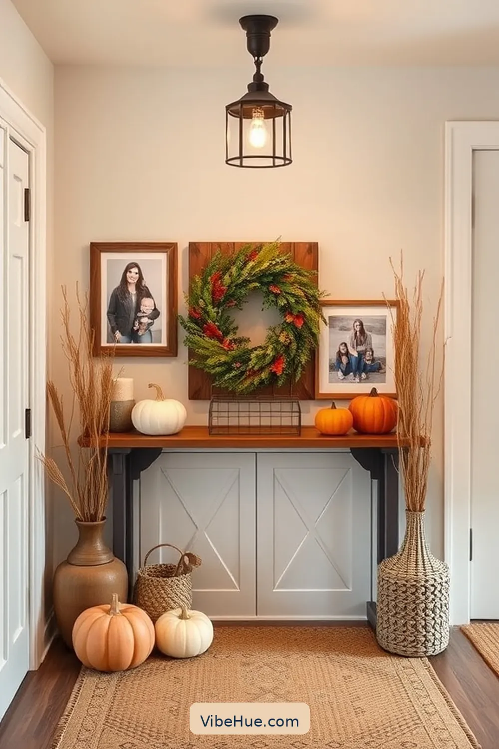 Personal Touches With Family Photos for Create a Fall Entryway in Modern Farmhouse Style