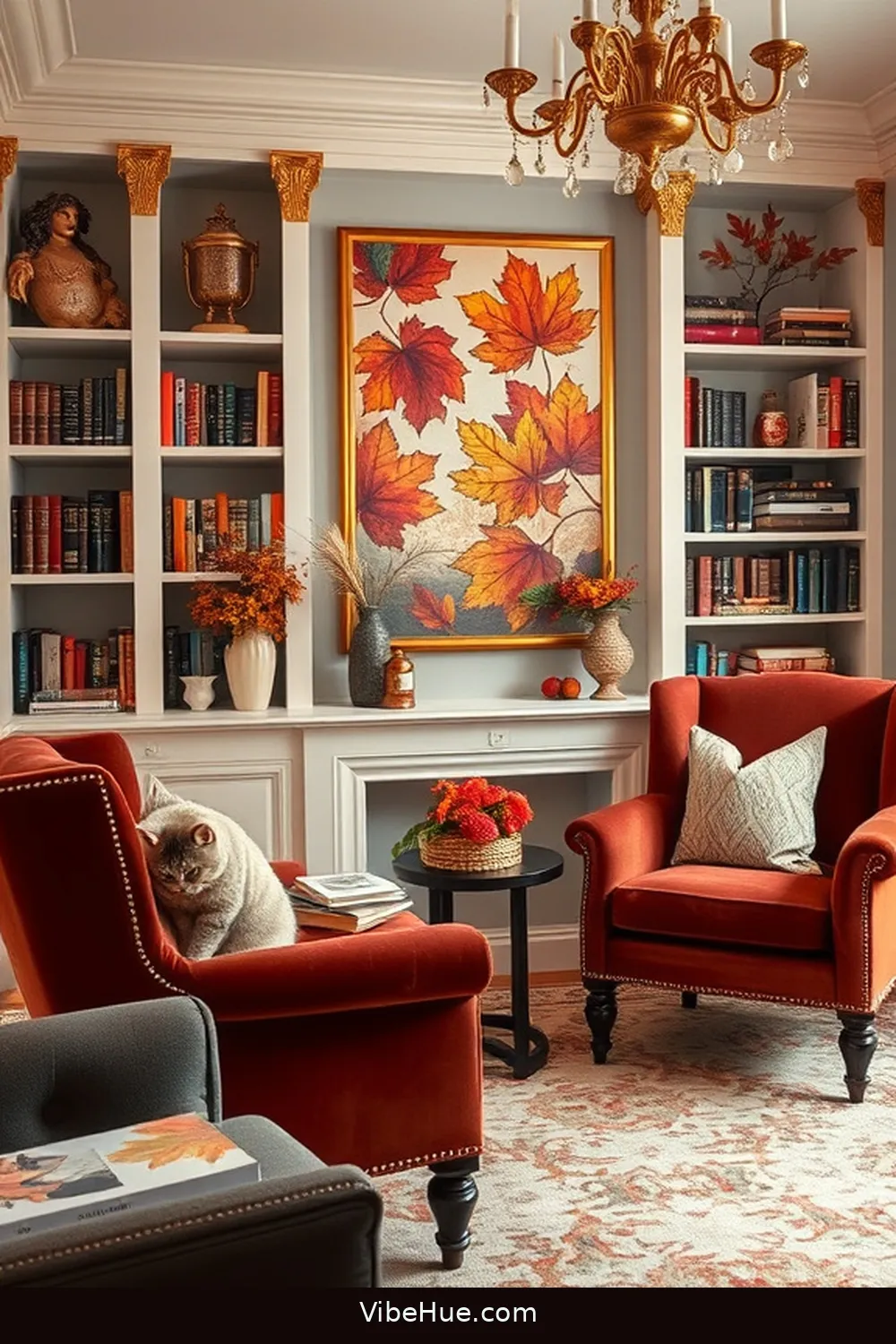 Create a Fall Library With Modern Glam Style 8 Including Art and Decor for Create a Fall Library With Modern Glam Style