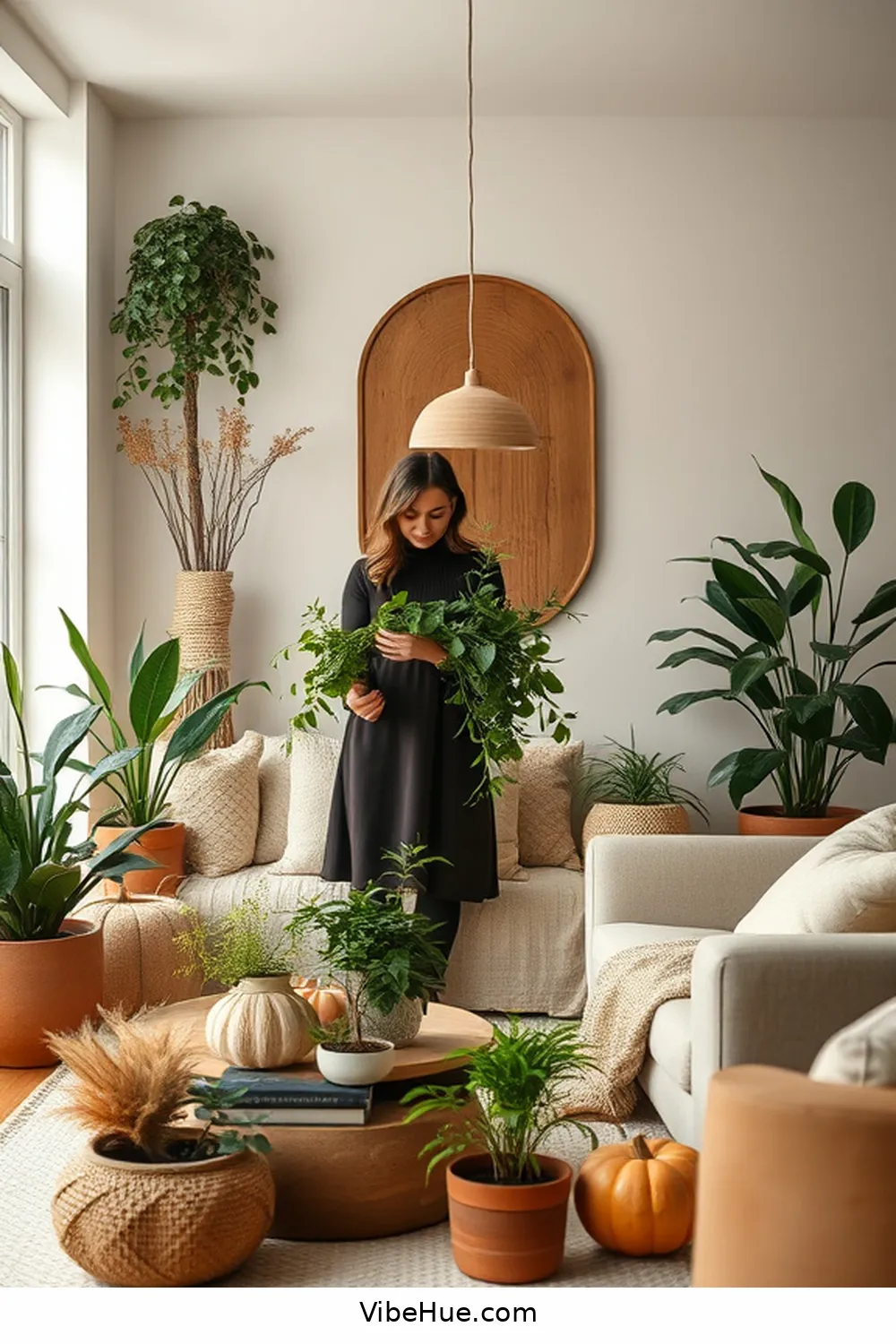 Create a Fall Living Room in Minimalist Style: A How-To Guide 10 Integrate Greenery for Create a Fall Living Room in Minimalist Style: A How-To Guide
