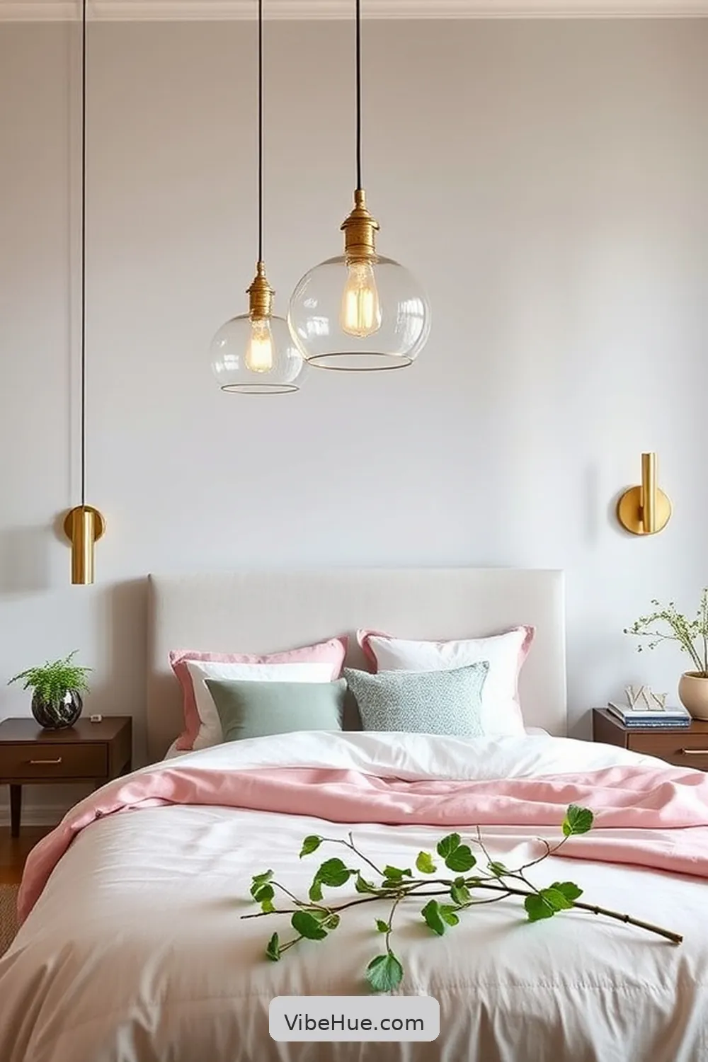 Freshen Up Lighting Fixtures for Create a Fresh Spring Bedroom in Contemporary Style