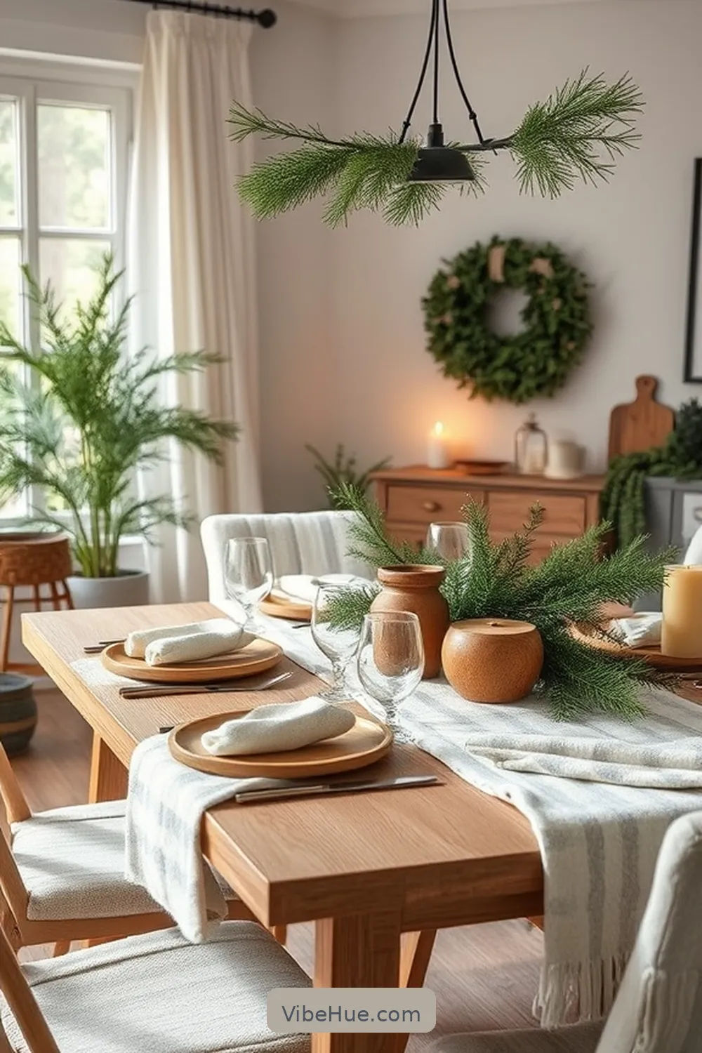Create a Holiday Dining Room in Scandinavian Style 7 Use Nature-Inspired Decorations for Create a Holiday Dining Room in Scandinavian Style