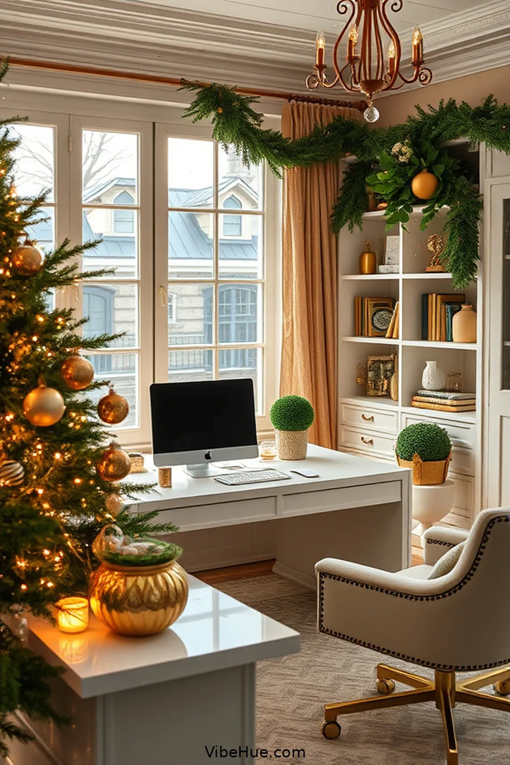 Personalizing With Holiday-Inspired Accessories for Create a Holiday Home Office With Modern Glam Style