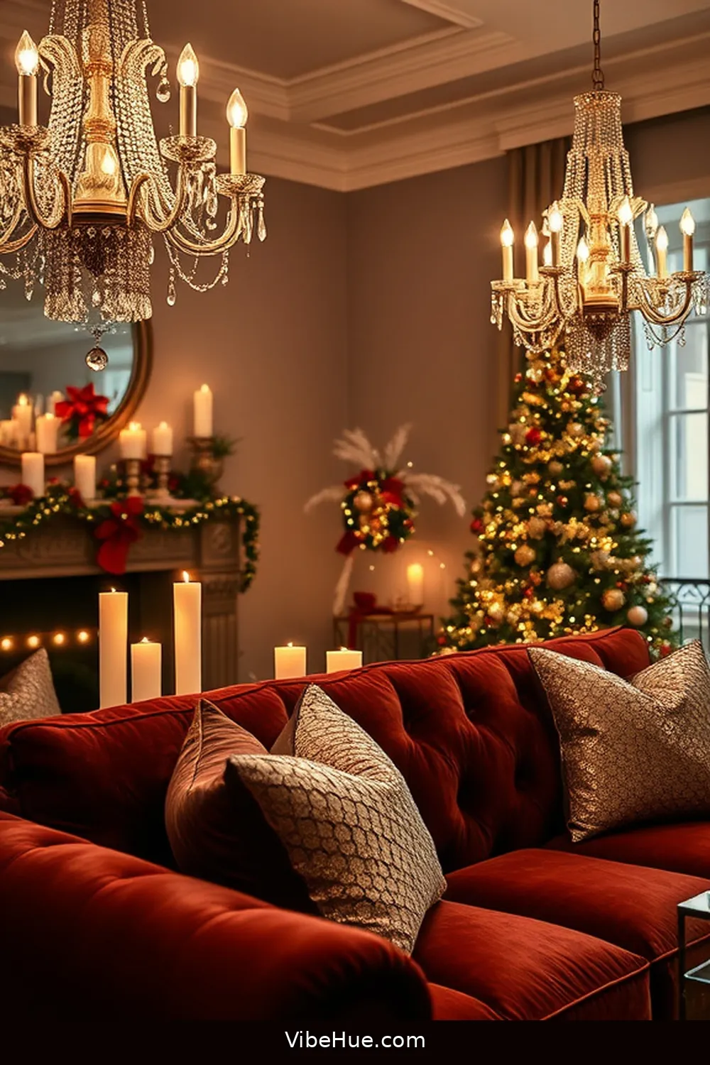 Create Cozy Lighting for Create a Holiday Living Room in Modern Glam Style