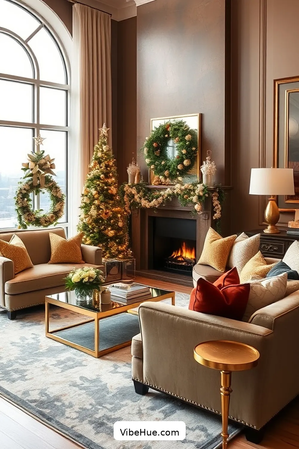 Feature Statement Furniture for Create a Holiday Living Room in Modern Glam Style