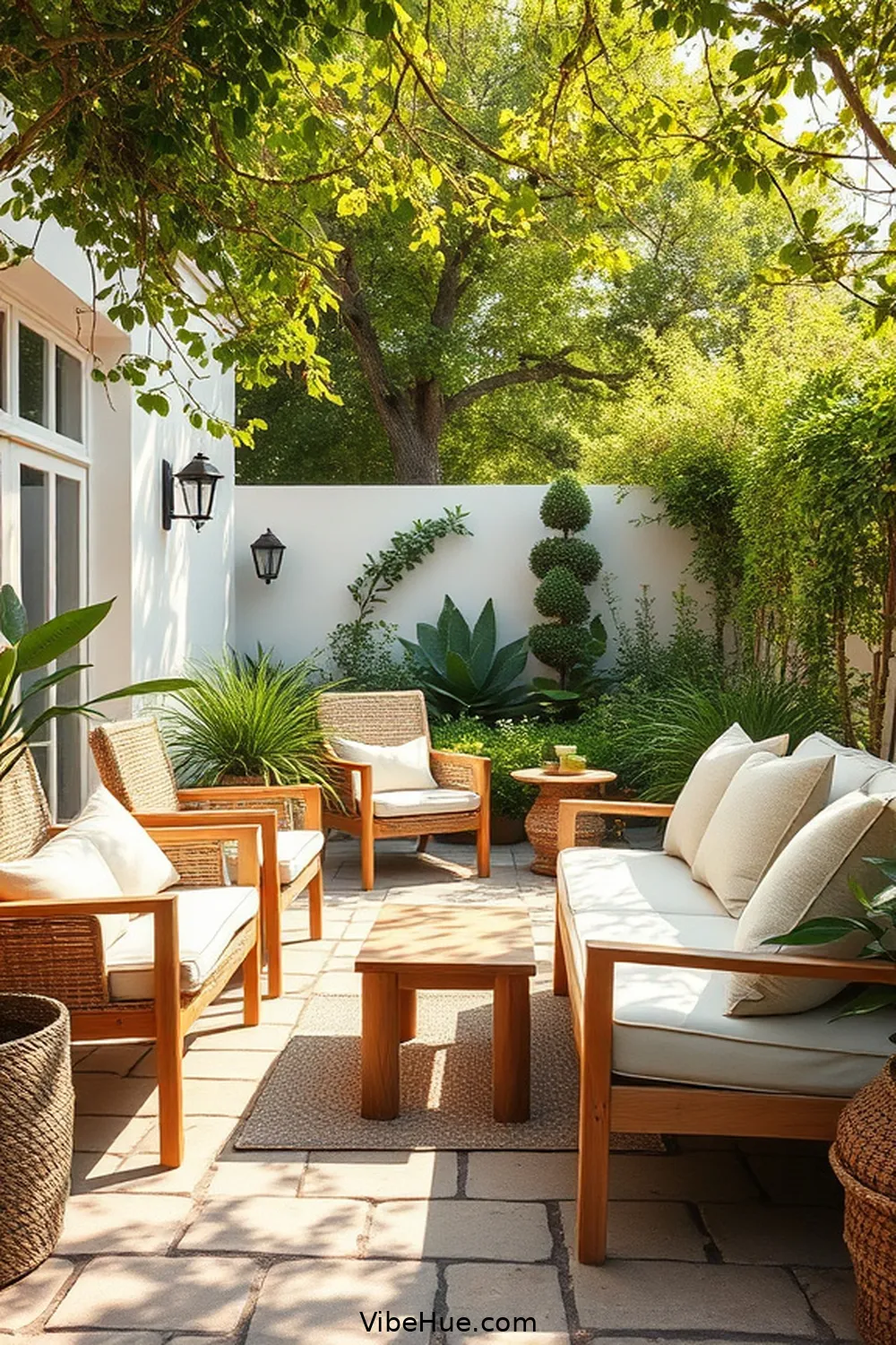 Choose Natural Materials and Textures for Create a Scandinavian-Style Summer Outdoor Patio