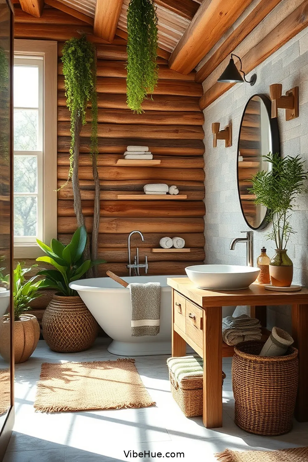 Create a Spring Bathroom in Modern Farmhouse Style 3 Incorporate Natural Materials for Create a Spring Bathroom in Modern Farmhouse Style
