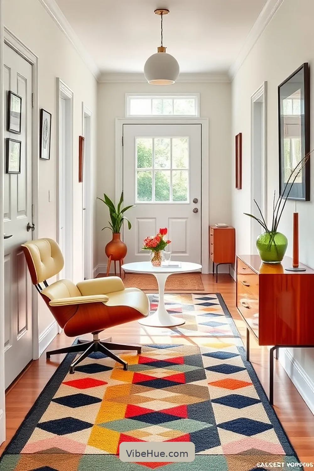 Select Iconic Mid-Century Furniture for Create a Spring Hallway in Mid-Century Modern Style