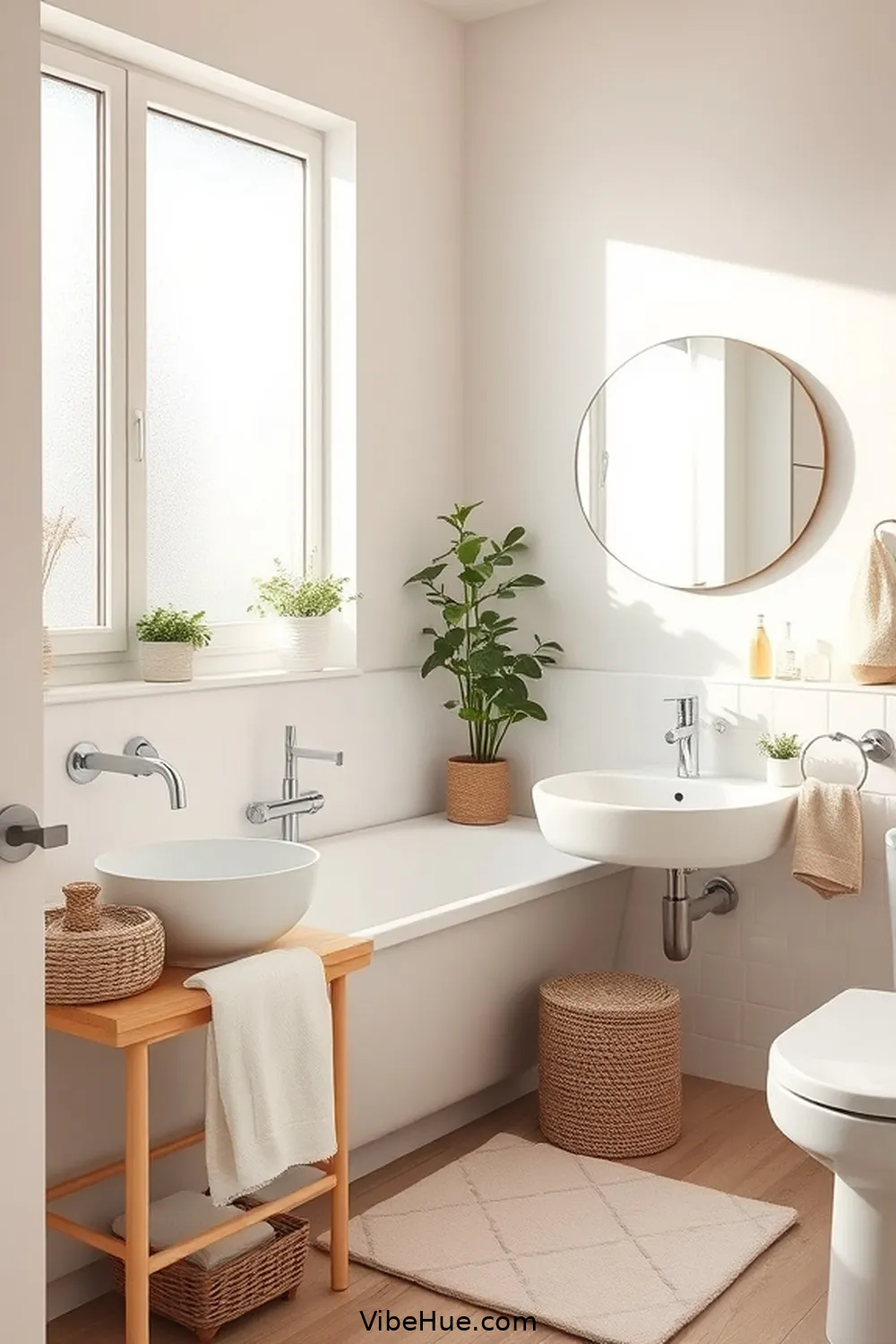 Choose a Light Color Palette for Create a Spring-Inspired Scandinavian Bathroom Style
