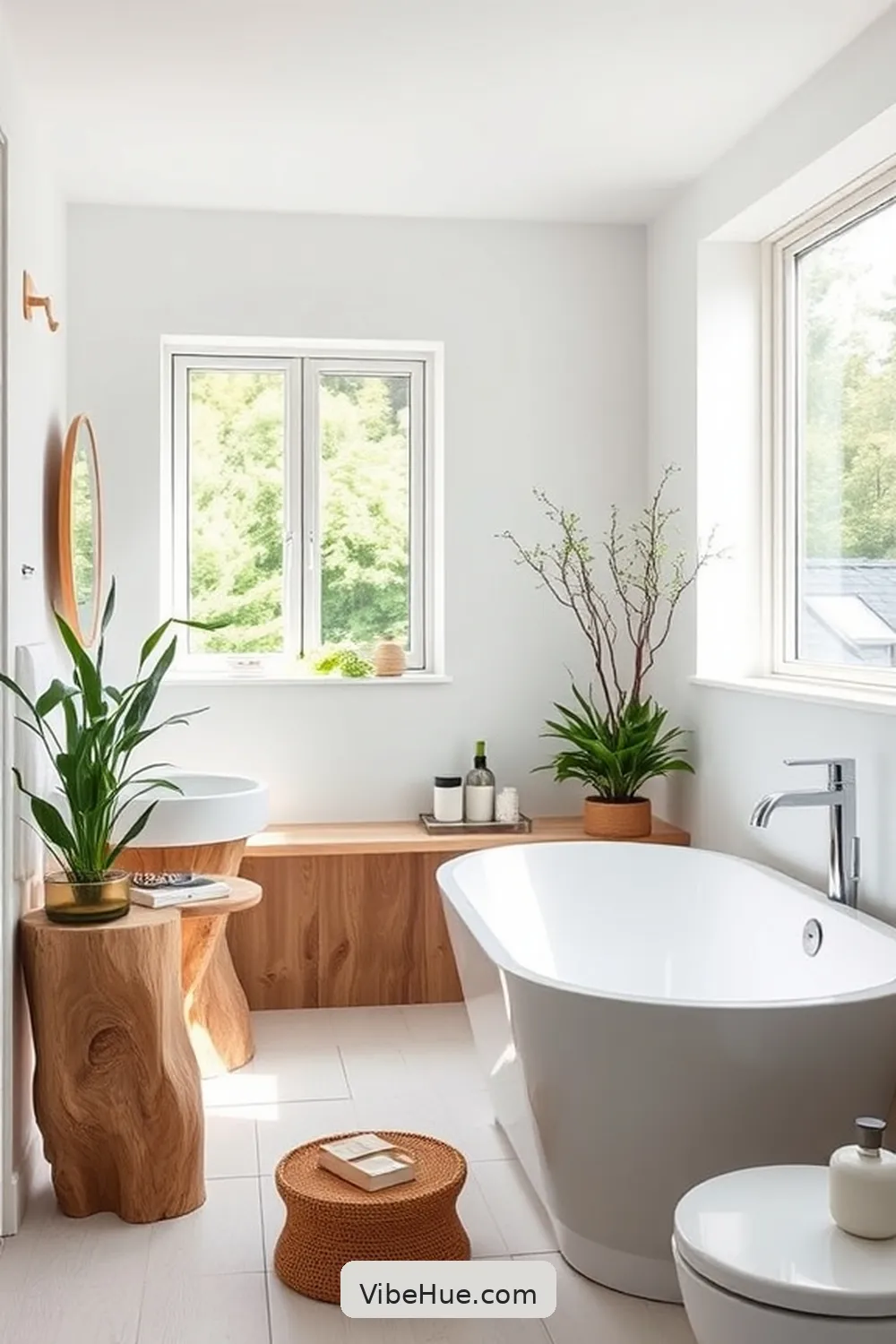 Curate Thoughtful Decor Accents for Create a Spring-Inspired Scandinavian Bathroom Style
