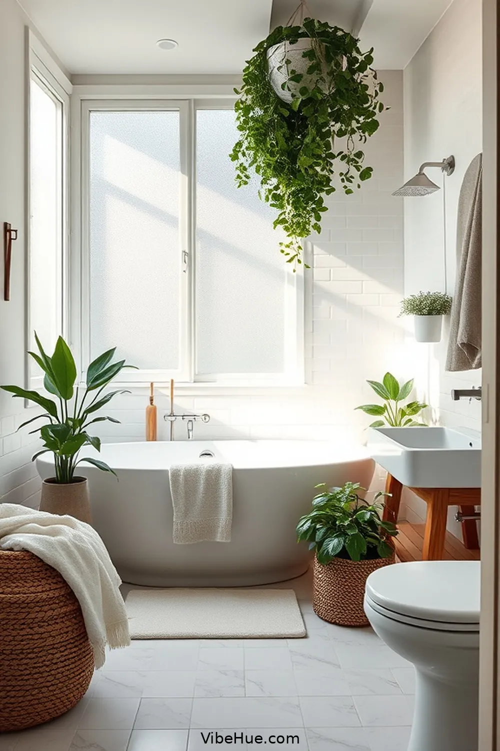 Introduce Botanical Elements for Create a Spring-Inspired Scandinavian Bathroom Style