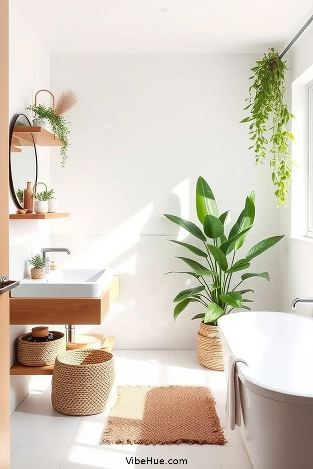 Utilize Smart Storage Solutions for Create a Spring-Inspired Scandinavian Bathroom Style