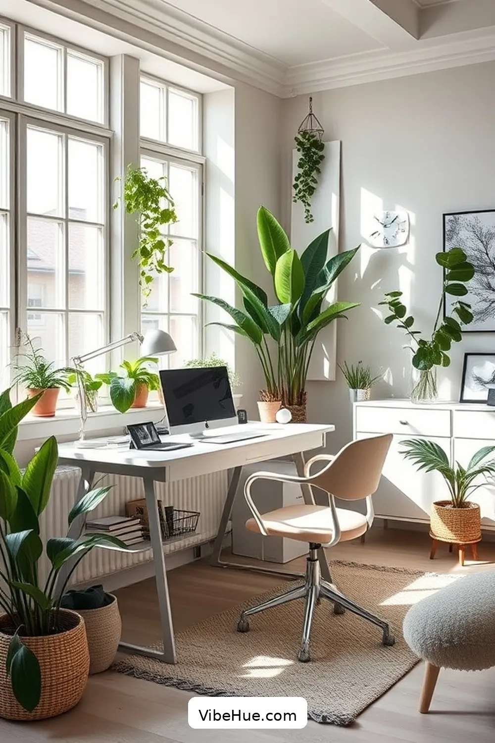 Create a Spring-Inspired Scandinavian Style Home Office 7 Bring in Indoor Plants for Create a Spring-Inspired Scandinavian Style Home Office