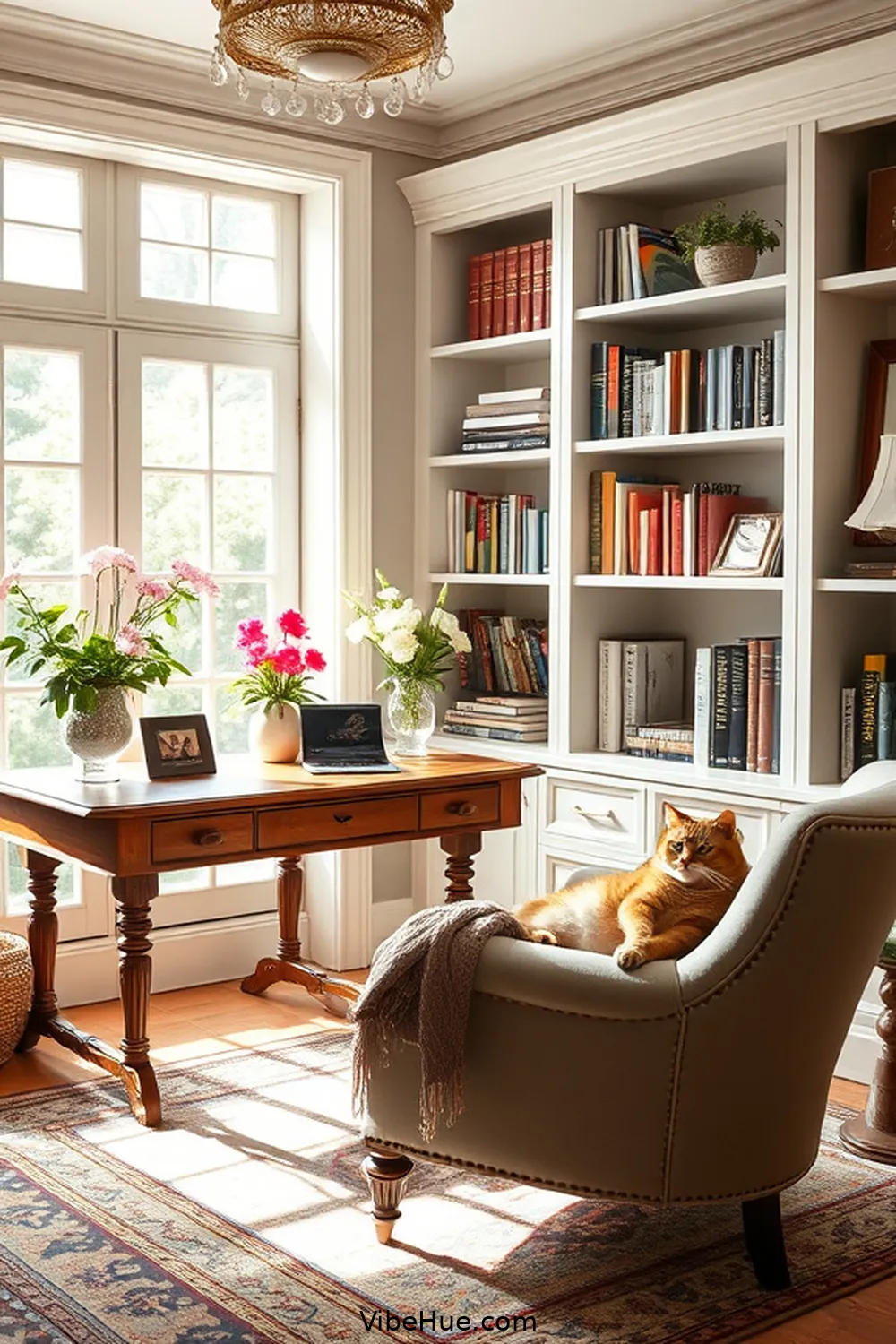 Establish an Organized Layout for Create a Spring-Inspired Traditional Home Office Style