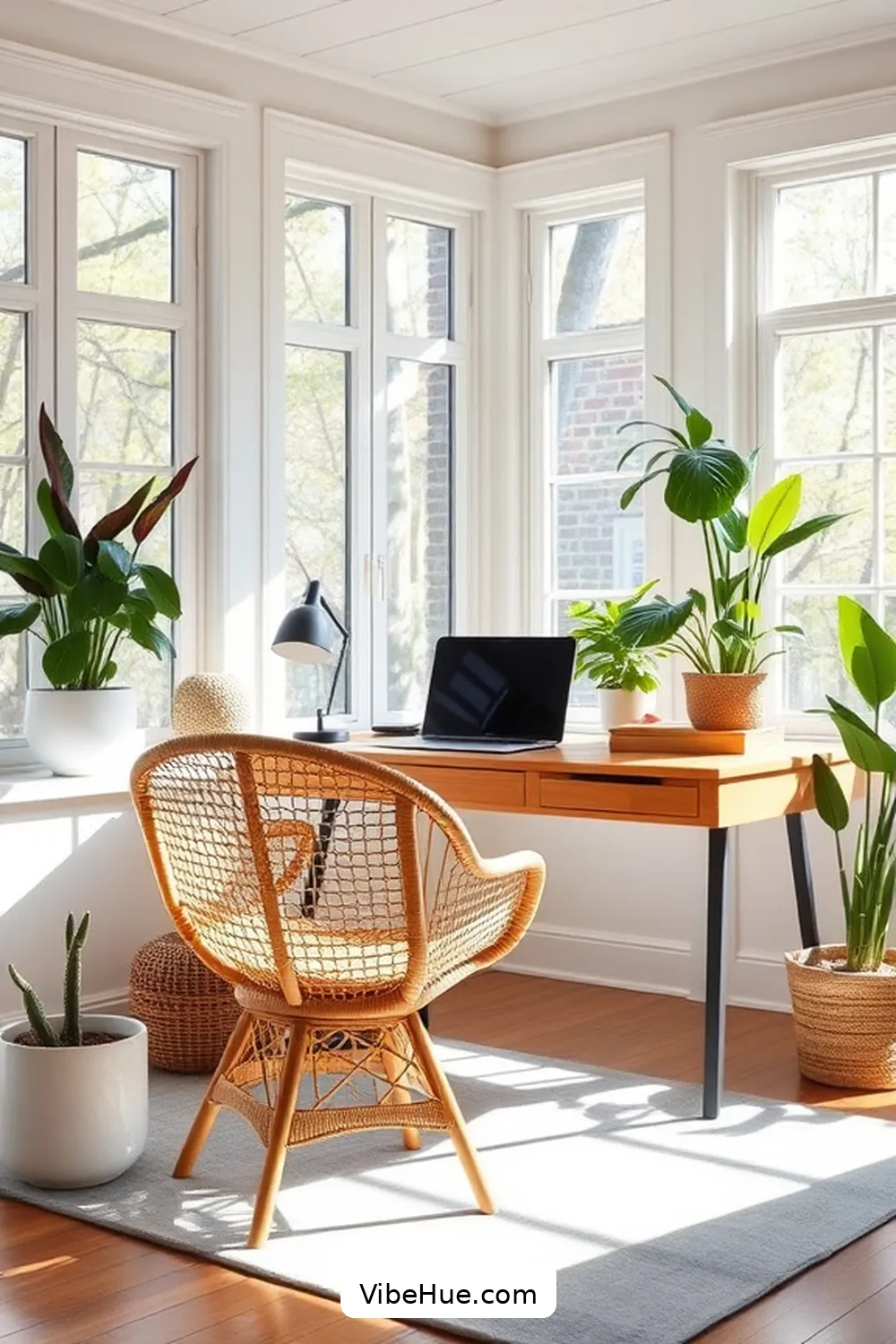 Incorporate Natural Materials for Create a Spring-Inspired Traditional Home Office Style