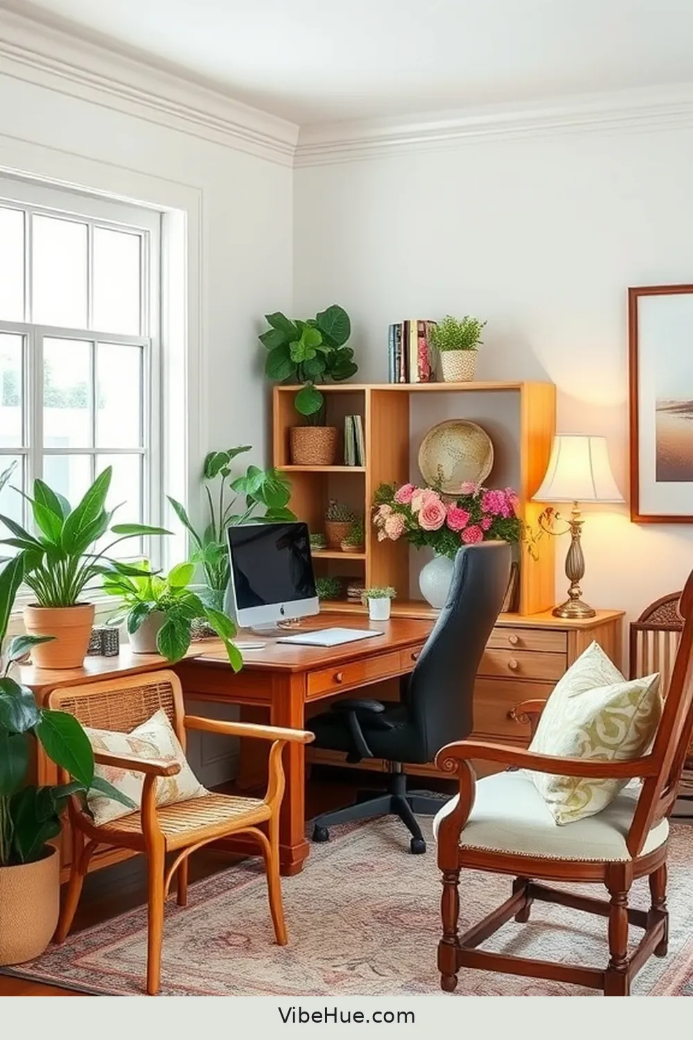 Invest in Classic Furniture for Create a Spring-Inspired Traditional Home Office Style