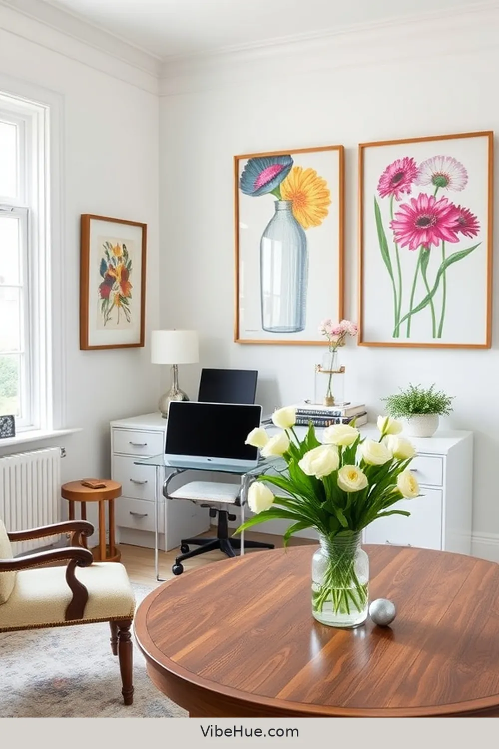 Personalize With Artwork for Create a Spring-Inspired Traditional Home Office Style