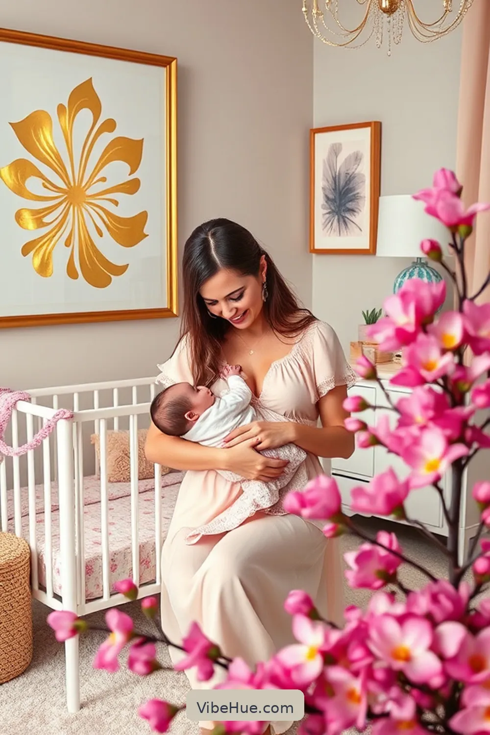 Create a Spring Nursery With Modern Glam Style 8 Incorporating Artwork and Wall Dรฉcor for Create a Spring Nursery With Modern Glam Style