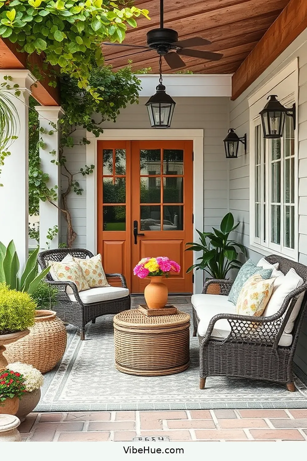 Create a Spring Outdoor Patio in Modern Farmhouse Style 5 Add Cozy Textiles for Create a Spring Outdoor Patio in Modern Farmhouse Style