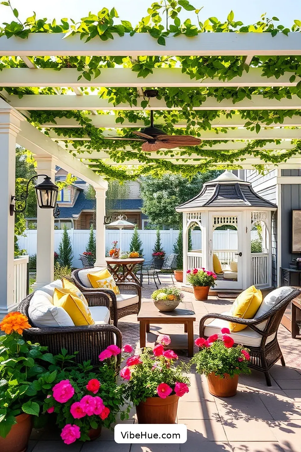 Create a Spring Outdoor Patio in Modern Farmhouse Style 13 Make Use of Pergolas and Gazebos for Create a Spring Outdoor Patio in Modern Farmhouse Style